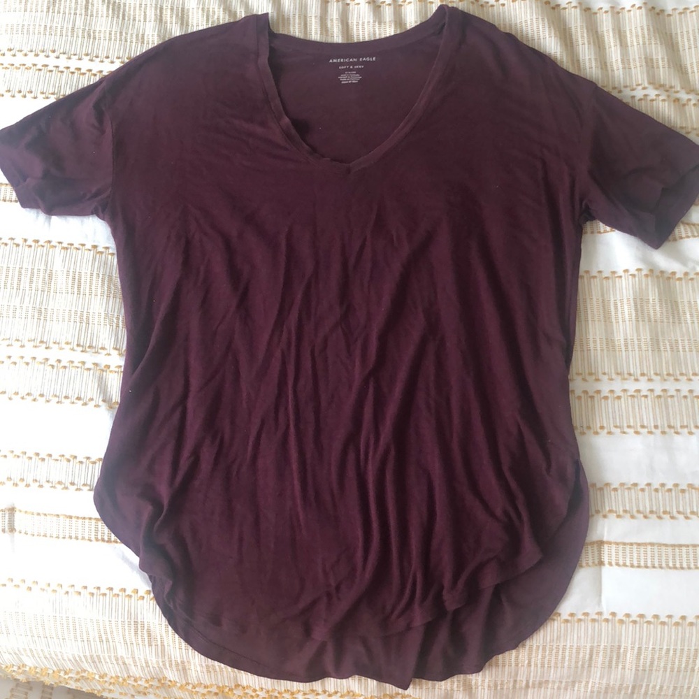 Maroon AE V-neck